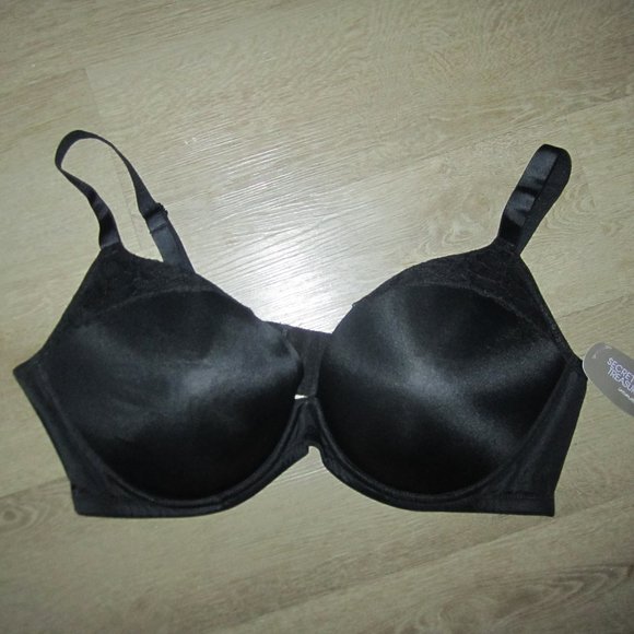 New Secret Treasures Back Soothing T-Shirt Bra Rich Black